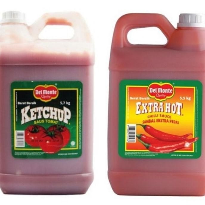 

Delmonte Saus Saos Sambal Extra Hot Jerigen 5,5Kg / Saus Tomat Delmonte Jerigen 5,7Kg