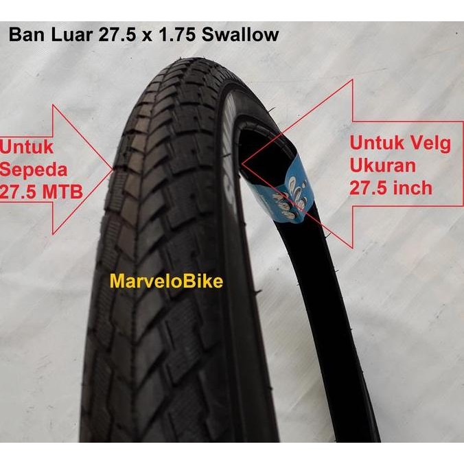 Promo Ban Luar Sepeda 27.5 x 1.75 Swallow Ban Luar Swallow 27.5 x 1.75 COD