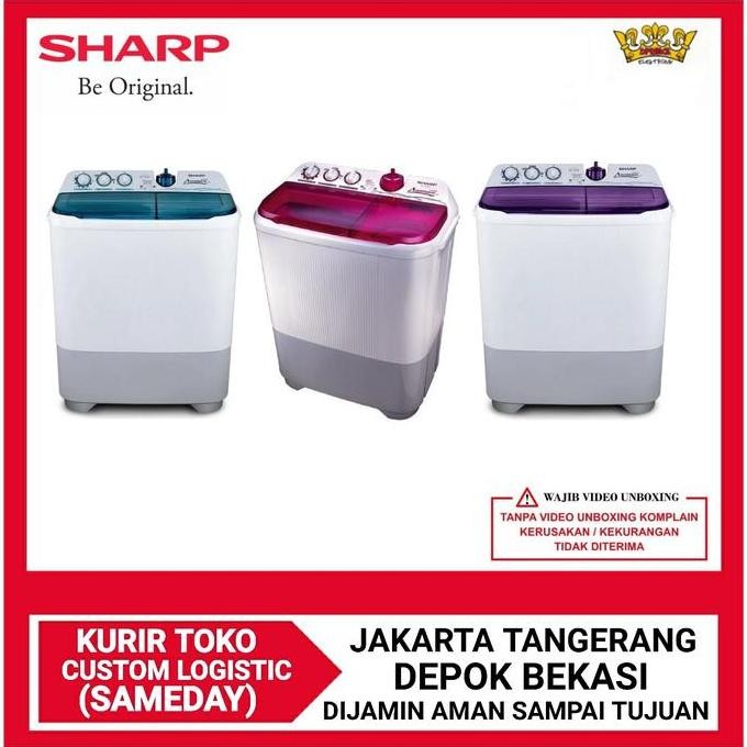 SHARP ES-T85CR-BK/VK/PK Mesin Cuci 2 Tabung 8 Kg 85CR