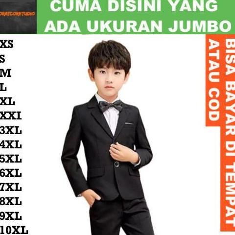 1 2 3 4 5 6 7 8 9 10 11 12 13 14 15 16 17 18 Tahun Jas Pria Blazer Cowok Anak Hitam Black Lis Putih 