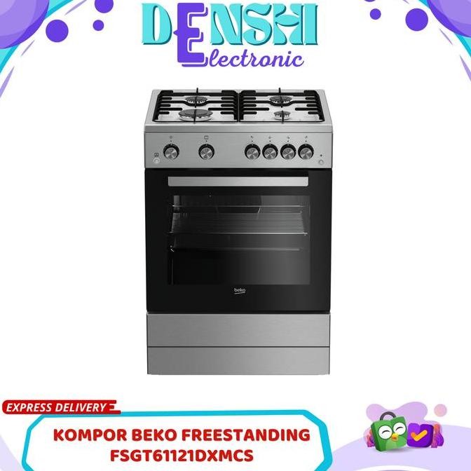 TERBARU - BEKO FSGT61121DXMCS KOMPOR OVEN FREESTANDING  COOKER 4 TUNGKU OVEN GAS 60CM FSGT 61121DX M