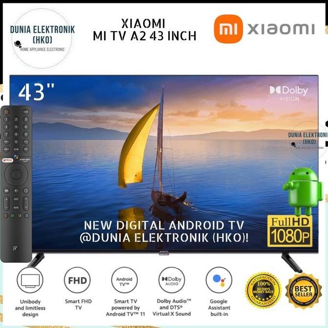 BEBAS ONGKIR - XIAOMI TV A2 43 INCH SMART ANDROID TV FHD BEZEL LESS smart tv 43 inch