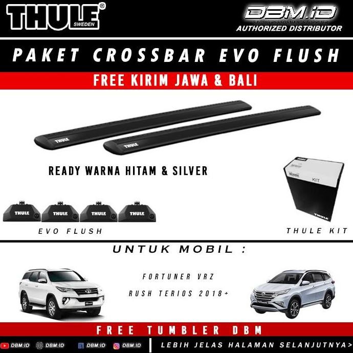 BEBAS ONGKIR - THULE Cross Bar Evo + Footpack + Kit for Fortuner VRZ Rush Terios