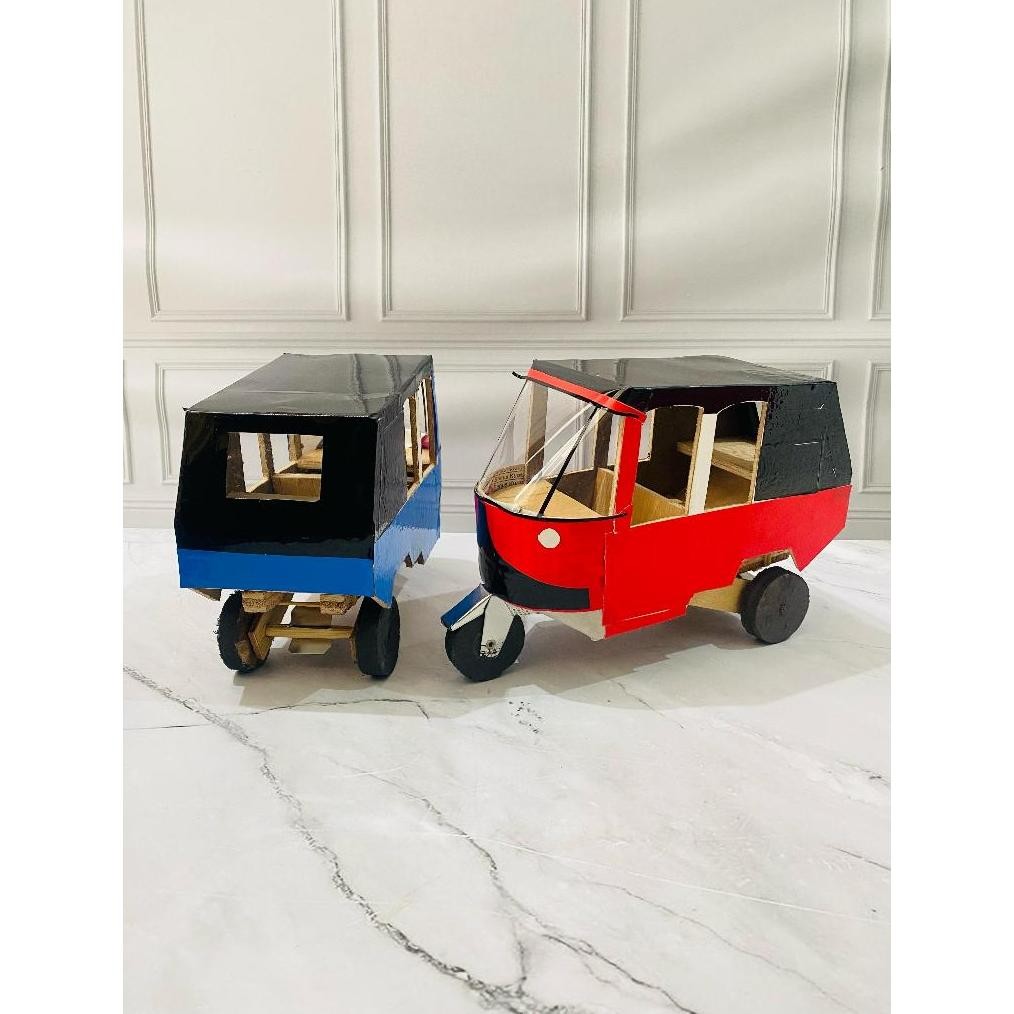 Promo Mainan Bajaj Otok Kayu / Mainan Bajaj / Miniatur Bajaj Tradisional Kayu GWX-77