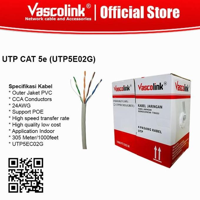 Kabel LAN UTP Cat 5 Vascolink / Kabel DATA Cat 5 vascolink