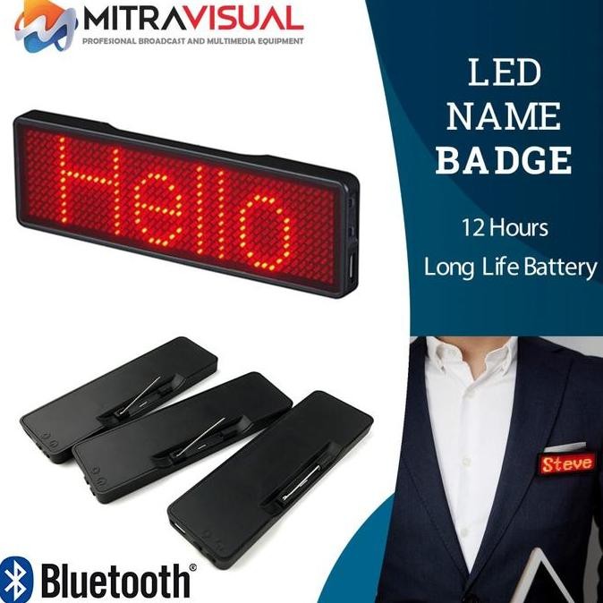 

TERMURAH - LED Name Badge / Name Tag Running Text support Bluetooth and USB PC
