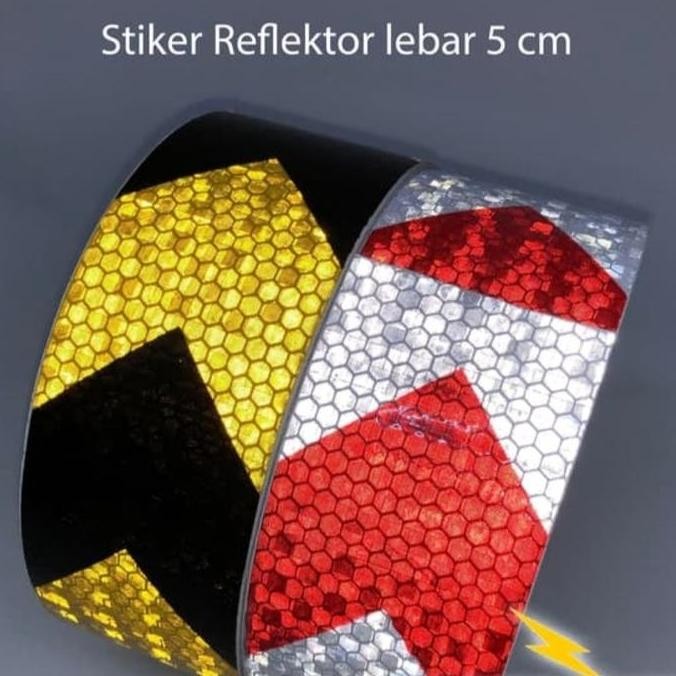 Stiker Panah/Stiker Reflektor Pemantul Cahaya Motif Anak Panah Kuning