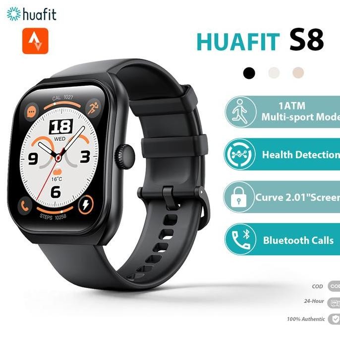 BEBAS ONGKIR - Promo PriceHuafit&Aolon S8 Curve SmartWatch New | 1 ATM Waterproof | Exercise pace | 
