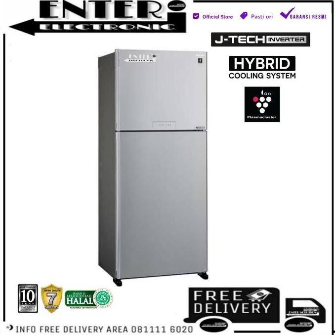 TERLARIS - SHARP SJIG960PMSL - LEMARI ES 2 PINTU 656L 600L INVERTER SJ IG960PM SL