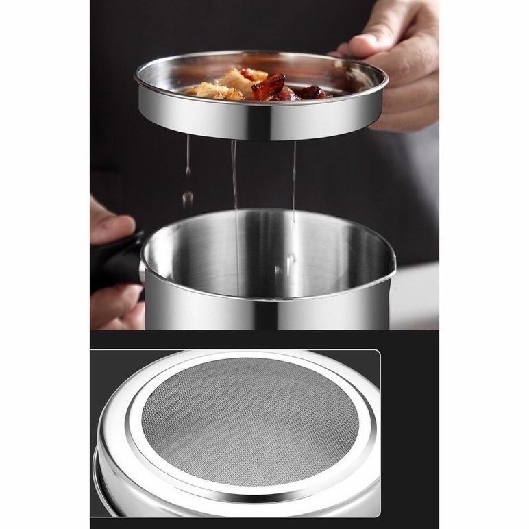 Bisa Cod (Bisa Cod) Promo Oil Pot Saringan Minyak Goreng Stainless Steel 1Liter / Wadah Saringan Min