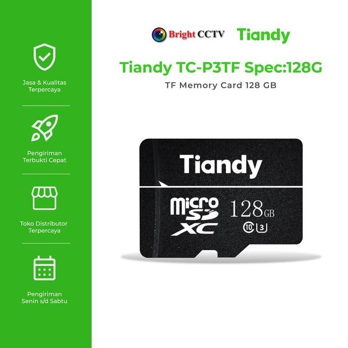 TERLARIS - Memory Card Camera CCTV Tiandy TC-P3TF Original Micro SD Memory Card 128GB Spec:128G