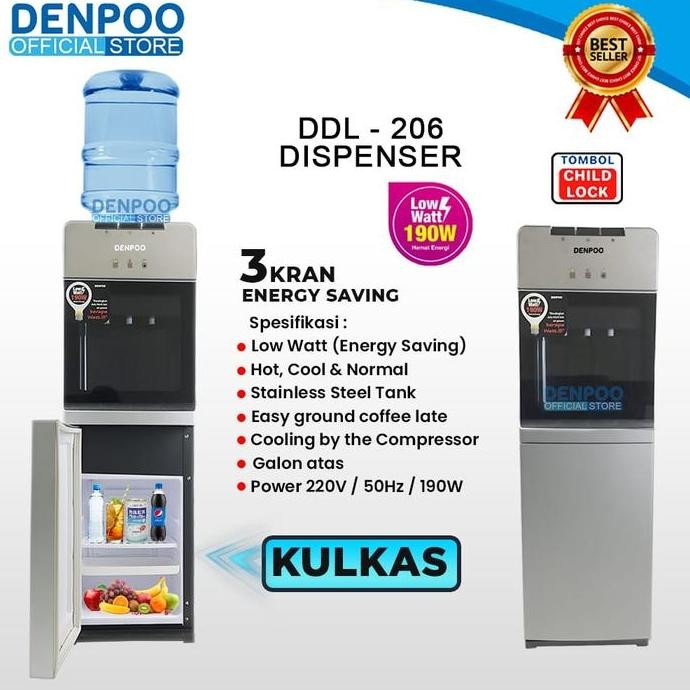 TERMURAH - Dispenser Denpoo DDL 206 bagian bawah kulkas