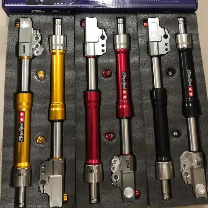 TERMURAH - SHOCK USD UP SIDE DOWN BOTTOM RT STAGE 6 GOLD DAN HITAM INCLUDE BREKET