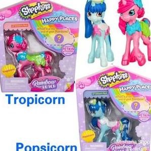Shopkins Happy Places Rainbow Beach Lil Pony Popsicorn Tropicorn Kuda Figure