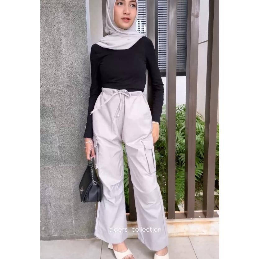 Cargo Pants Celana Cargo Serut Wanita Baggy Cargo Pants Oversize Korean Style Look