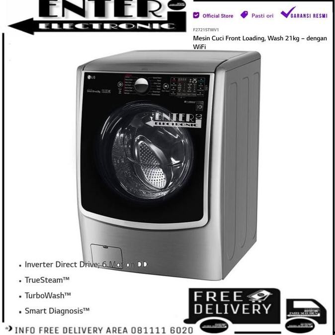 LG F2721STWV1 - MESIN CUCI FRONT LOADING LG INVERTER 21 KG F 2721STWV1