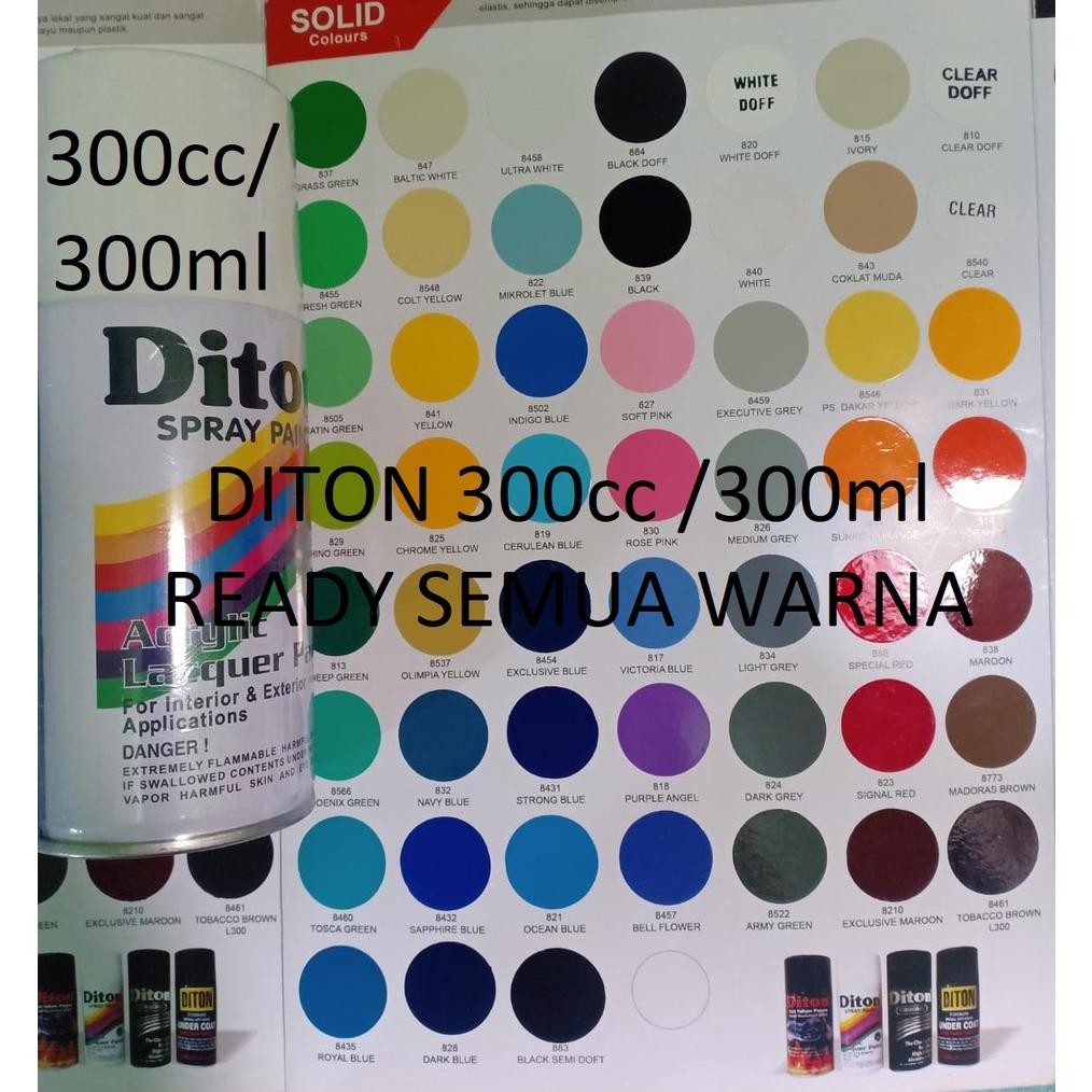 Salt Diton Spray Paint 300Cc Pilox Pilok Cat Semprot Glossy Mengkilap Metallic Doff Candy Stabilo Hi