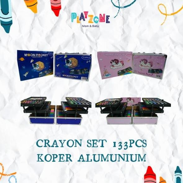 

Promo [COD] PZ Crayon Set 133pcs Dan 128pcs Koper Alumunium Besi / Krayon Pensil Warna 133 Pcs 128 Pcs / Box Lukis Anak COD