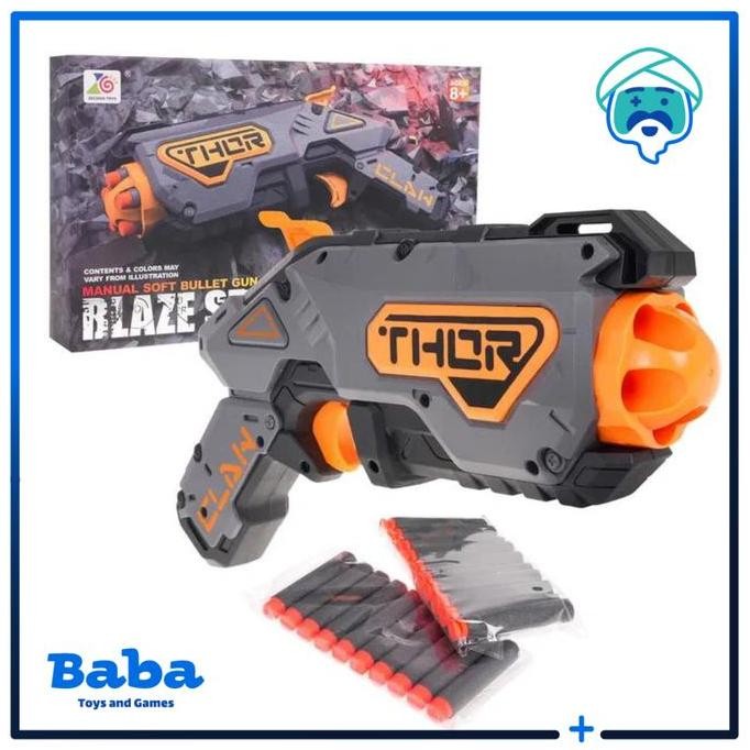 Promo MAINAN BLAZE STORM MANUAL SOFT BULLET GUN 7150 ORIGINAL NEW NOT NERF COD