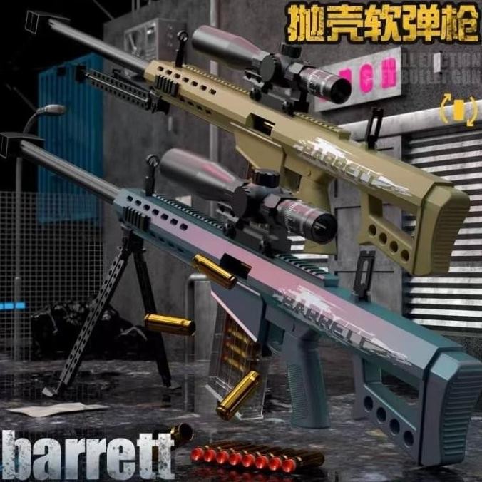 Promo Mainan Sniper Barrett M82A1 Manual Ejecting Foam Blaster Mainan Plastik COD