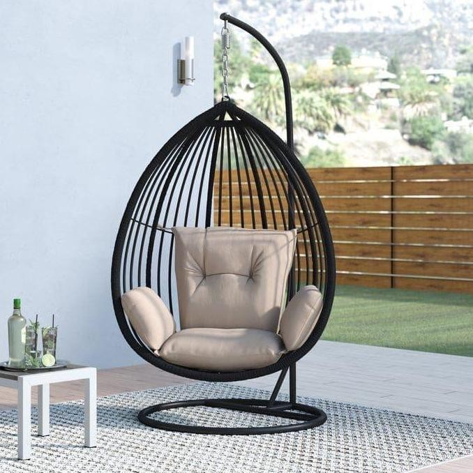 TERLARIS Ayunan rotan sintetis terbaik ayunan rotan tiang besi