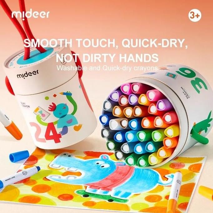 

Promo Mideer Krayon Silky isi 24 / 36 pcs - Easy Clean yang Mudah Dibersihkan & Mudah Dihapus | Drawing Crayon, Mainan Anak COD