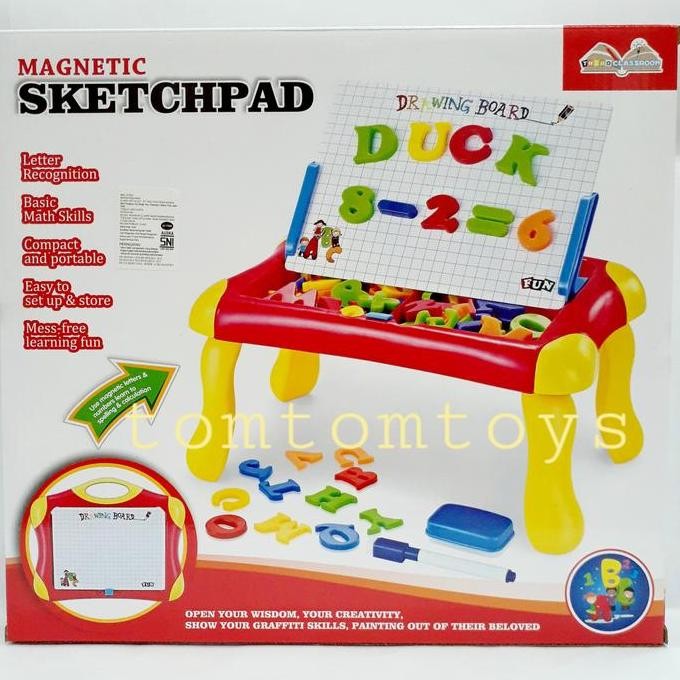 

Promo MAGNETIC SKETCHPAD Drawing Board Papan Tulis Meja Huruf Angka Magnet COD