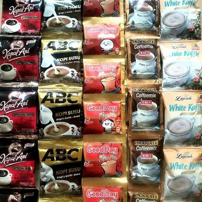 

3 renteng kopi kapal api / abc / luwak / indocafemix / good day LA