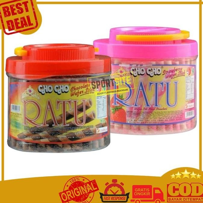 

Cho Cho Ratu Wafer Stick Roll Chocolate Strawberry 320gr Makanan Ringan Astor Wafer Toples