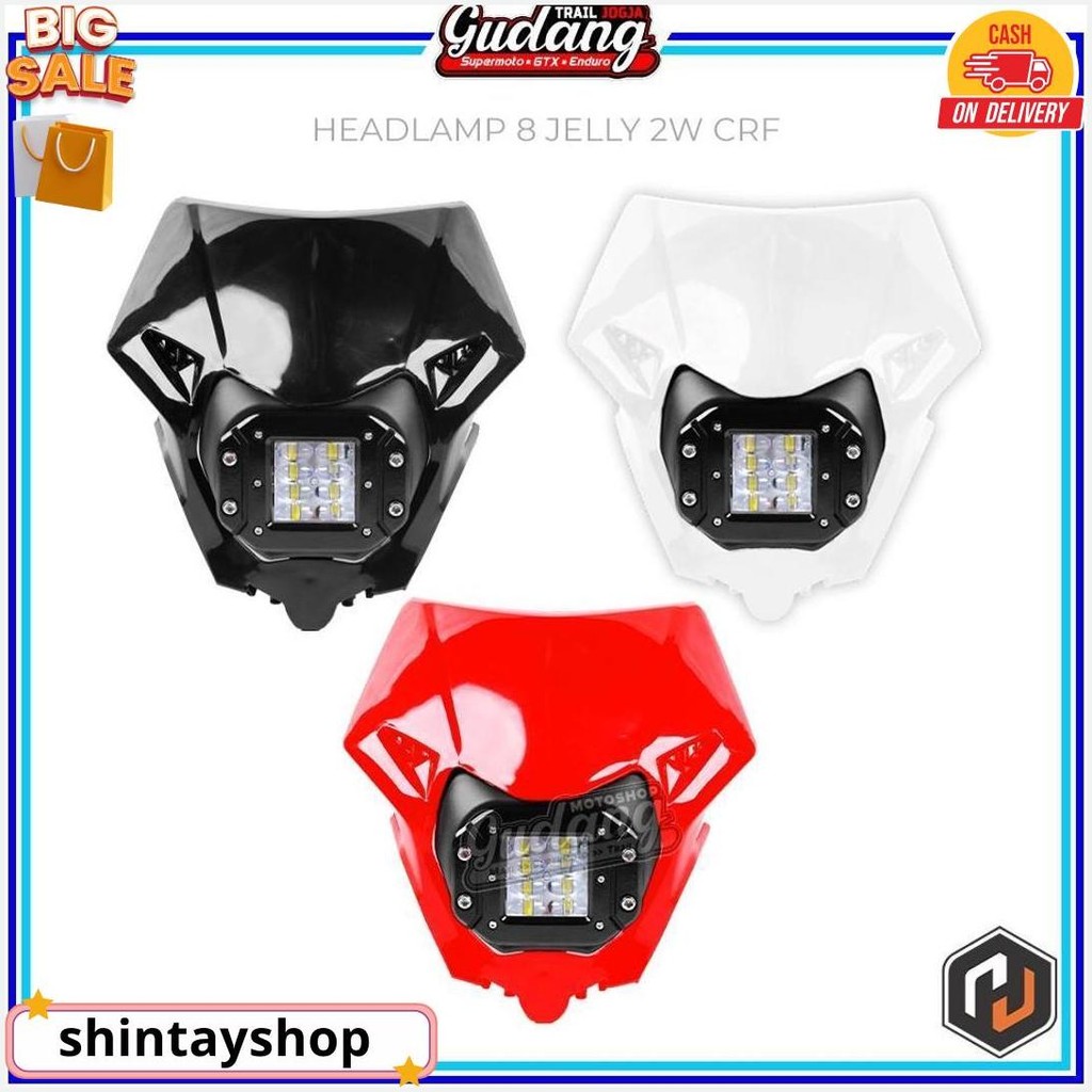 Headlamp Reflektor Batok Lampu Depan 8 Led Jelly 12 Led Crf 150L Crf 250 Hrv Termurah Banget