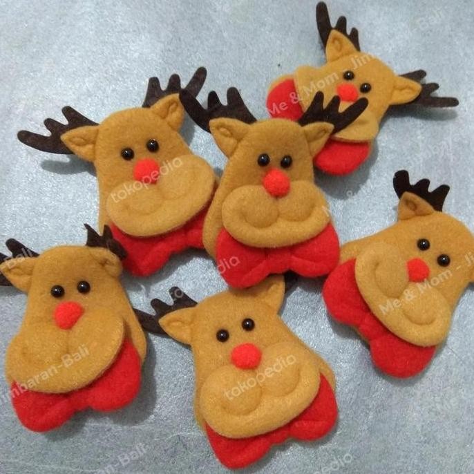 

$+$+$+$+] 1pc rusa natal flanel busa tempelan aplikasi bahan craft