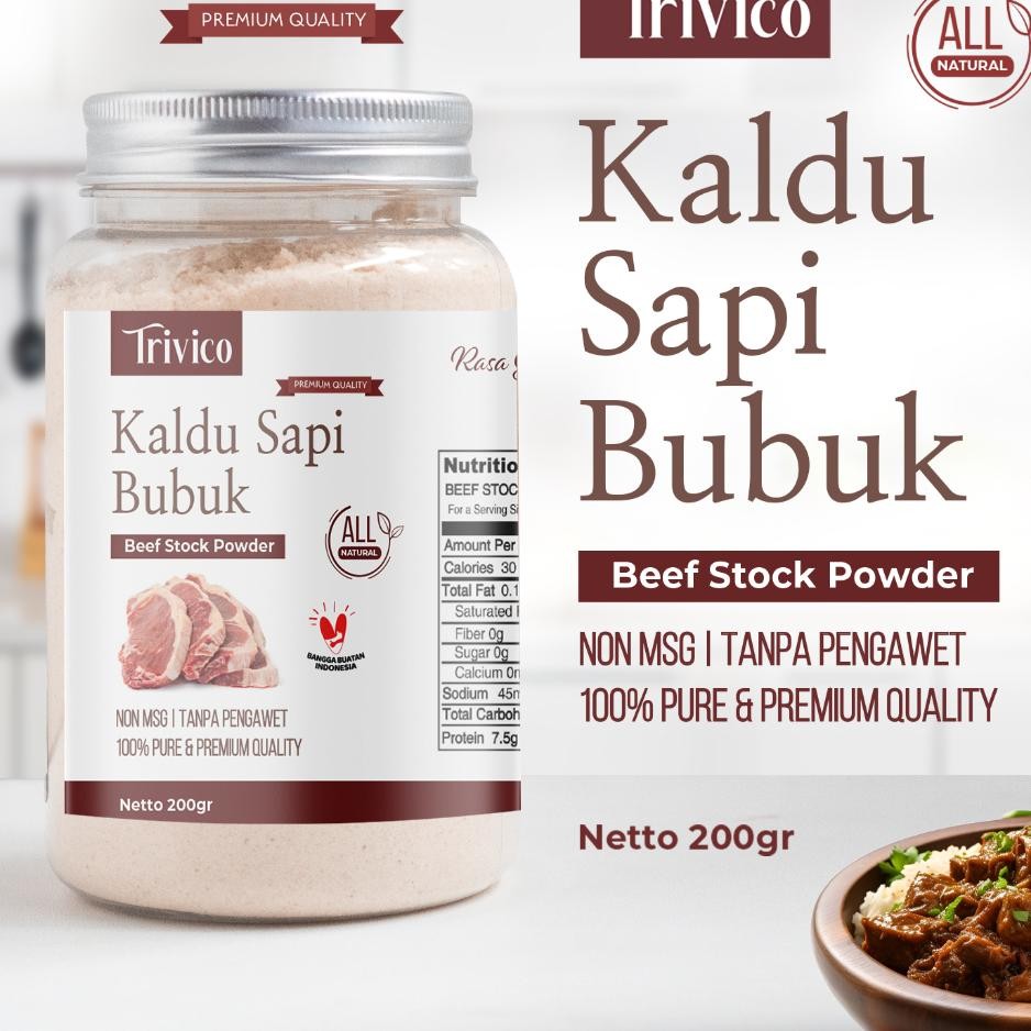 

Trivico Kaldu Sapi Bubuk Beef Sto Powder Nonmsg Bumbu Kaldu Masakan Seharihari Kaldu Sehat Alami