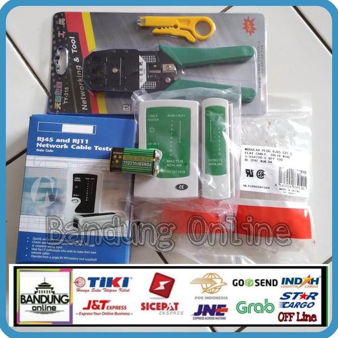 Paket Tang Crimping Lan Tester RJ45