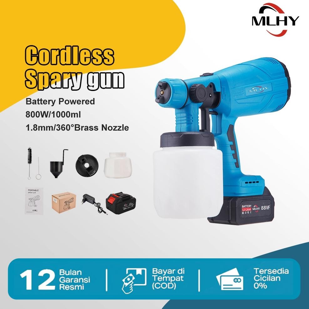 MLHY 1000ml Electric Spray Gun Baterai 800w Spray Gan Kompresor Listrik Alat Semprot Cat aSt