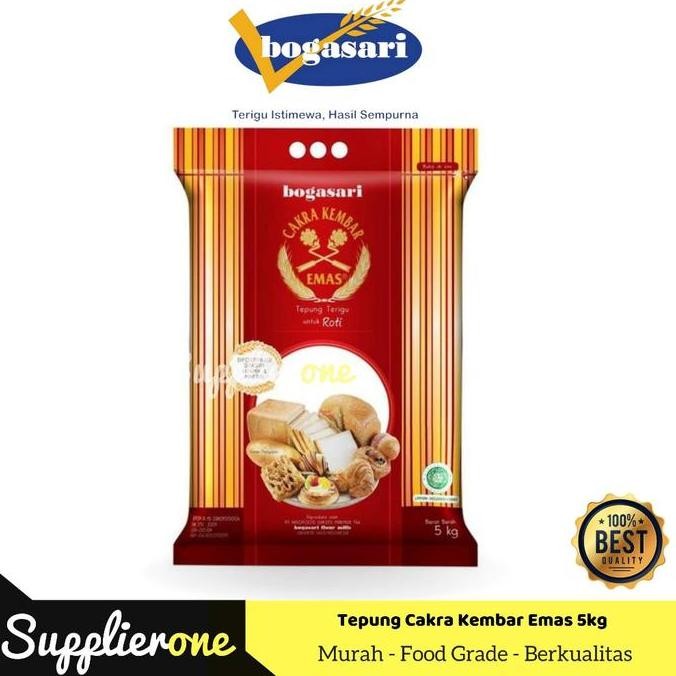 

Bogasari Tepung Cakra Kembar Emas 5kg / Tepung Terigu Serbaguna GS