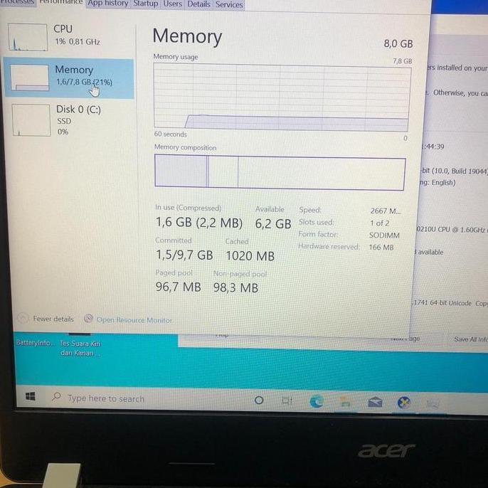 Acer Travelmate P214-52 I5 New Stok