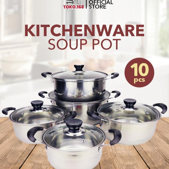 Soup Pot Panci Sup Panci Sup Tutup Kaca Panci Set