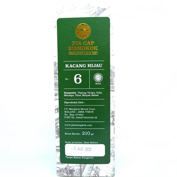 

{{{{}}] CAP MANGKOK PIA RASA KACANG HIJAU 6pcs/210gr | BAKPIA KHAS MALANG