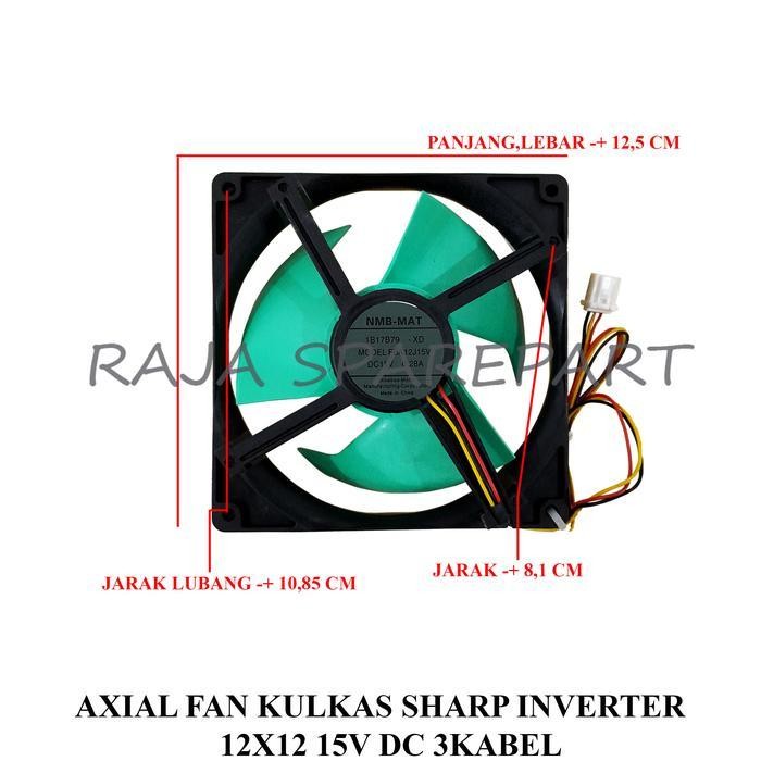 Kipas Angin Pendingin/Cooler Fan/Axial Fan Dc15V Kulkas Sharp Inventer Original Dan Terpercaya