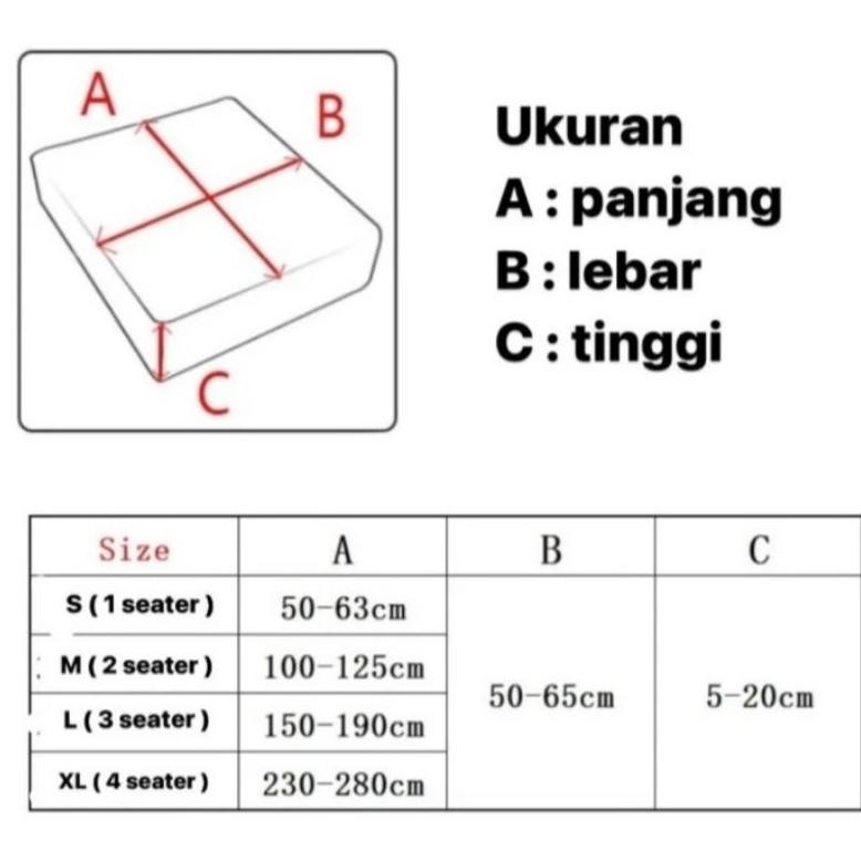 Sarung Dudukan Sofa Elastis 1.2.3 / Cover Dudukan Sofa