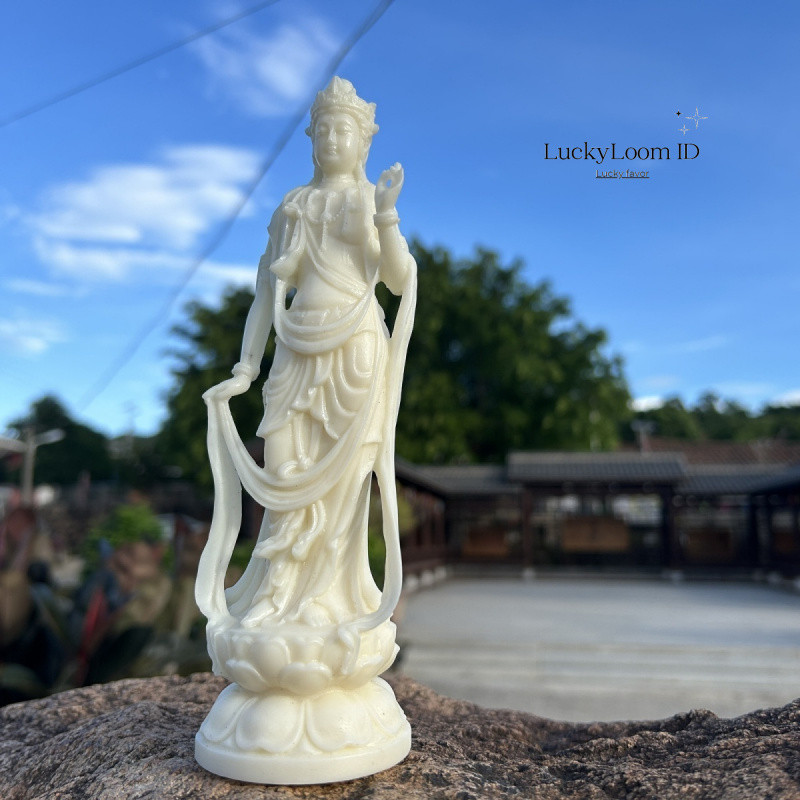 Ivory Fruit Guanyin Bodhisattva Statue Buddha Statue for Worship Living Room God Statue Craft