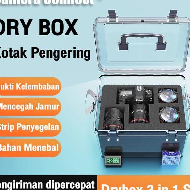 Dry Box Kotak Tahan Lembab Kamera Dital Dry Box Kamera 3 In 1 Set Free Silica Gel Dan Hrometer Kuali