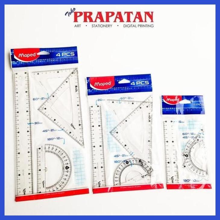 

( SEKOLAH / LUKIS ) DISCOUNT MAPED RULER ESSENTIALS SET 4PCS / PENGGARIS SET (SENI / MENGGAMBAR / ART / KERAJINAN ) PRIVASI AMAN