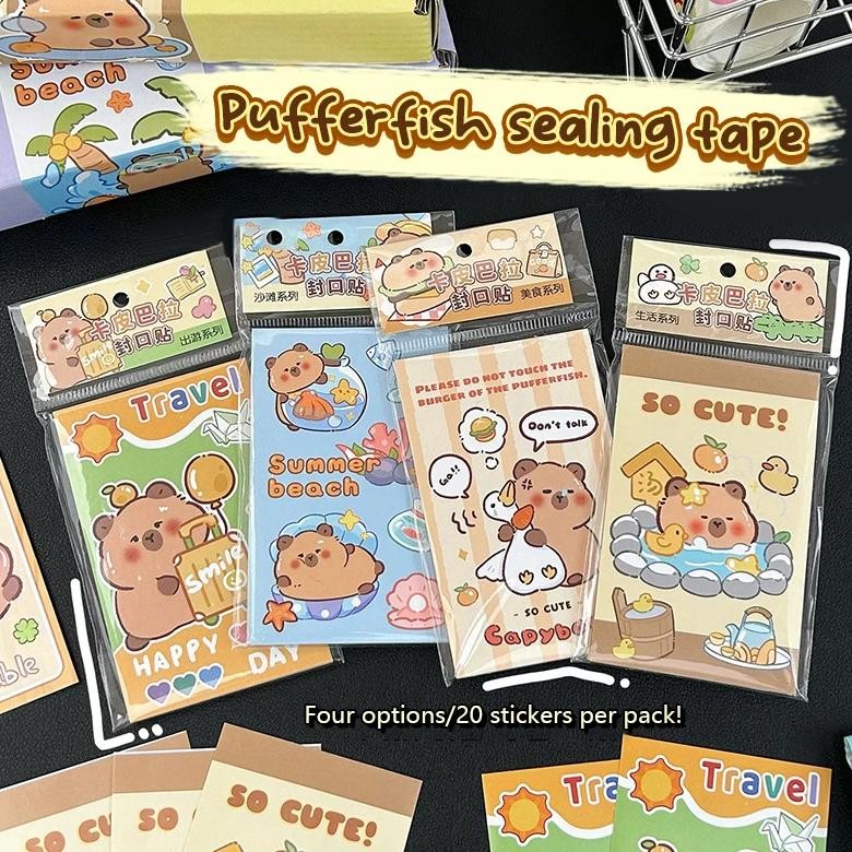 

20Sheets Cute Cartoon Capybara Mini Hand Account Stickers Portable Pocket Stickers Diy Decoration Stickers School Supplies Gifts