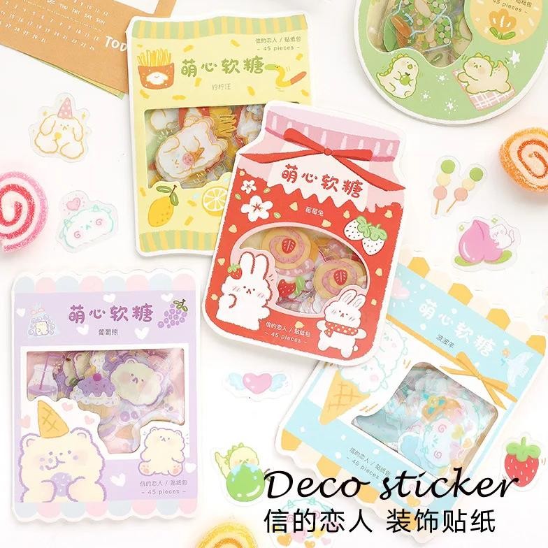 

45Pcs/1Lot Kawaii Stationery Stickers Cute Sweets Diary Decorative Mobile Stickers Scrapbooking Diy Craft Stickers