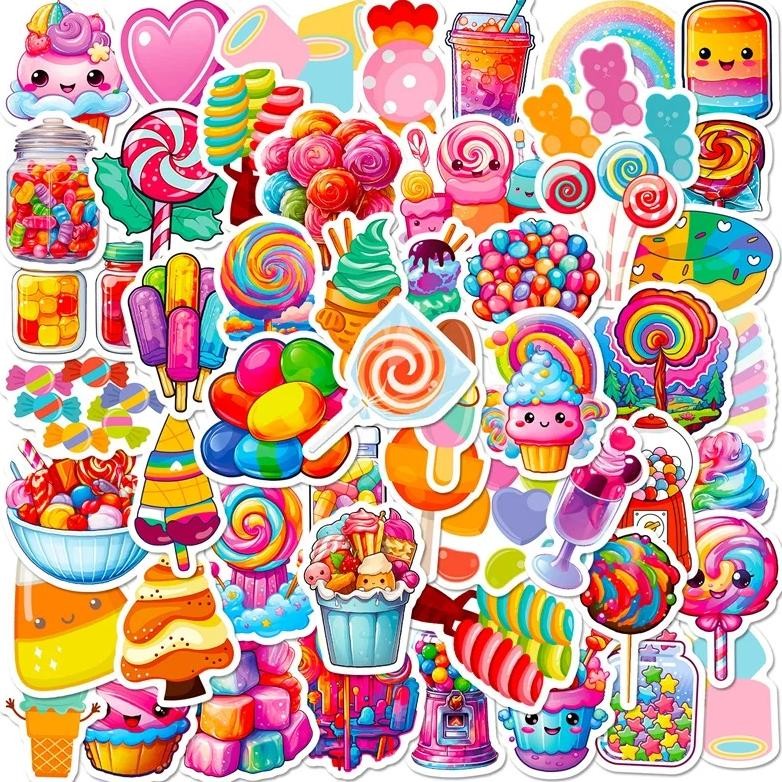 

10/30/50Pcs Cute Rainbow Candy Colorful Decoration Scrapbooking Pvc Sticker Aesthetic Korean Stationery School Supplies For Kids
