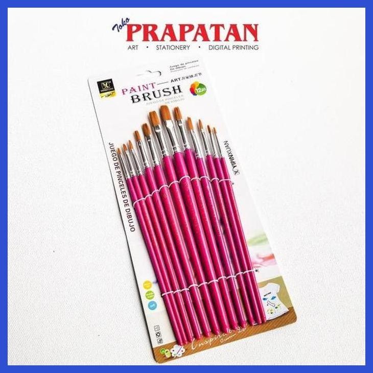 

( SEKOLAH / LUKIS ) DISCOUNT KUAS YIPINXUAN FLAT SET - 12 (SENI / MENGGAMBAR / ART / KERAJINAN ) SIAP KIRIM