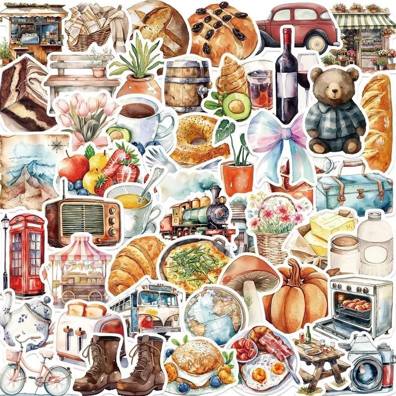 

10/30/50Pcs Cute Bread Life Pvc Sticker Aesthetic Children'S Decoration Scrapbooking Korean Stationery School Supplies For Kids