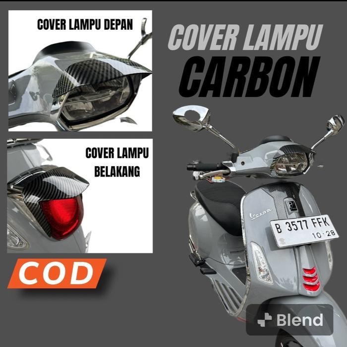 Pe Cover Lampu Vespa Sprint Carbon / Cover Lampu Carbon Vespa Matik Sprint Variasi Vespa Sprint Akse