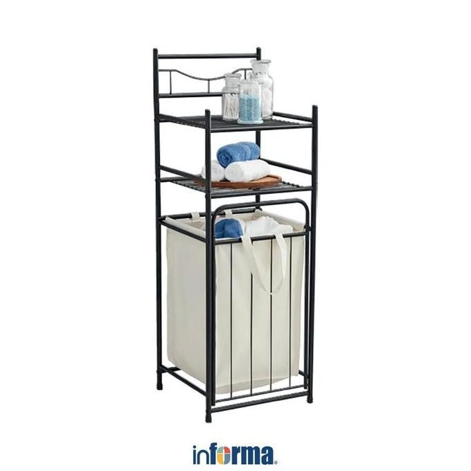 INFORMA BRODY RAK KAMAR MANDI 2 TINGKAT DENGAN KERANJANG LAUNDRY